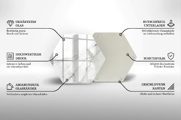 Chopping board glass Elegant marble texture