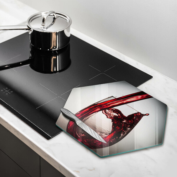 Chopping board Glass and red wine