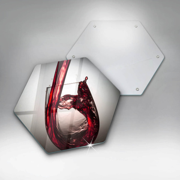 Chopping board Glass and red wine