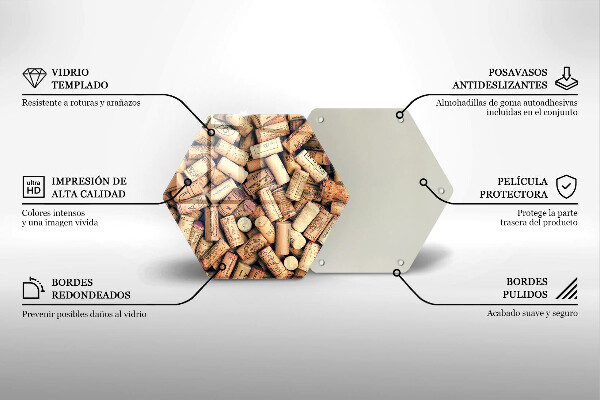 Chopping board glass Wine corks pattern