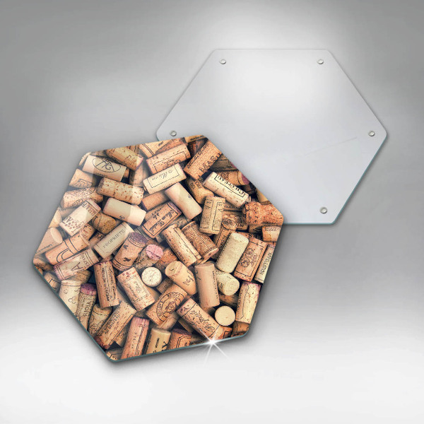 Chopping board glass Wine corks pattern