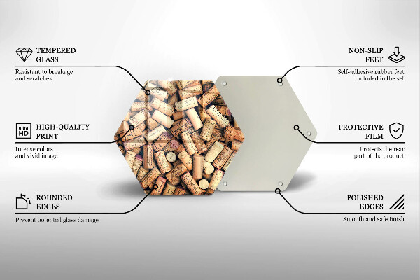 Chopping board glass Wine corks pattern