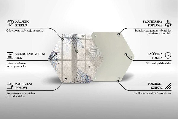 Glass kitchen board Subtle leaves
