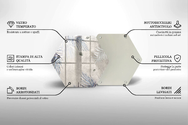 Glass kitchen board Subtle leaves