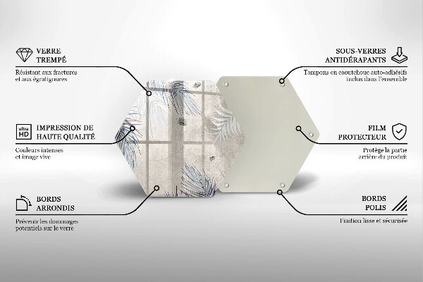 Glass kitchen board Subtle leaves