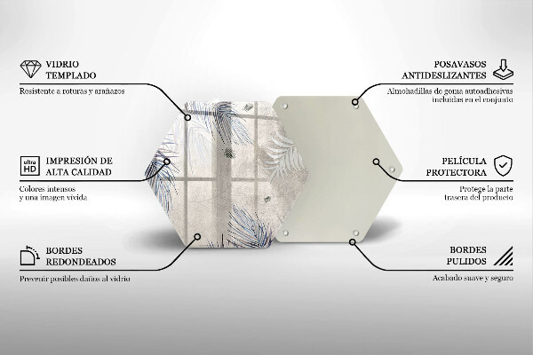 Glass kitchen board Subtle leaves