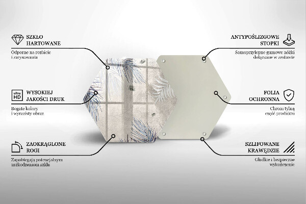 Glass kitchen board Subtle leaves