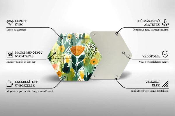 Glass kitchen board Painted flowers