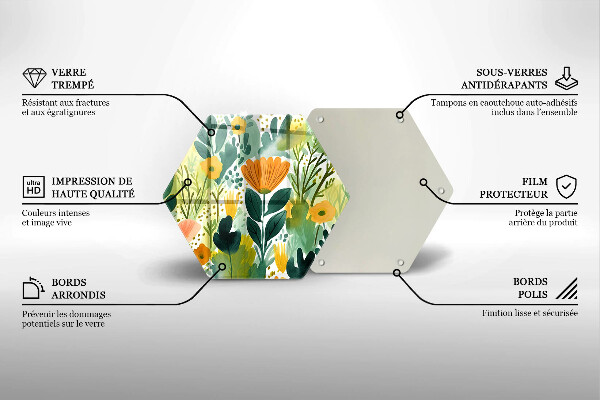 Glass kitchen board Painted flowers