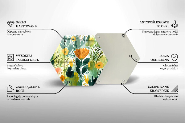 Glass kitchen board Painted flowers