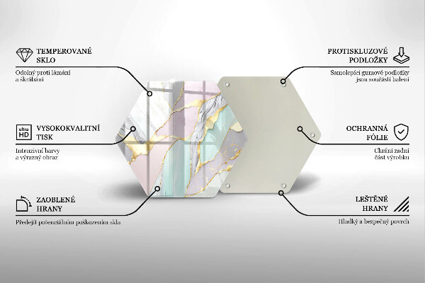 Glass kitchen board Pastel marble