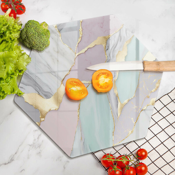 Glass kitchen board Pastel marble