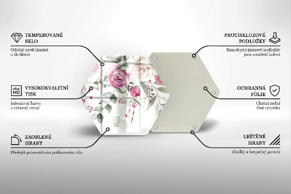 Glass worktop protector Watercolor roses