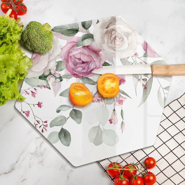 Glass worktop protector Watercolor roses