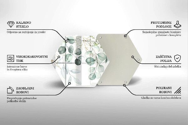 Glass worktop protector Painted plants