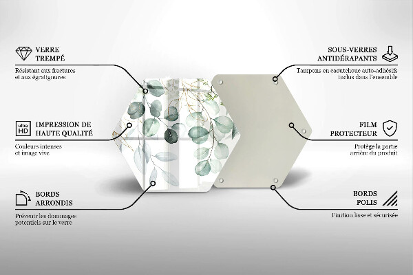 Glass worktop protector Painted plants