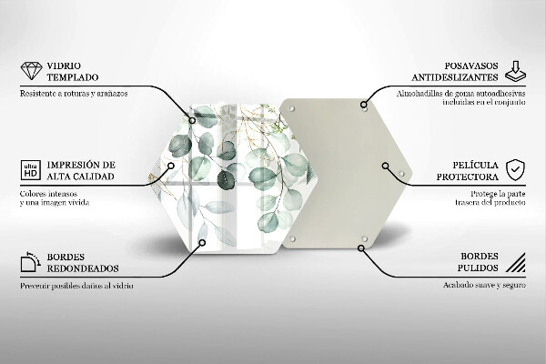 Glass worktop protector Painted plants