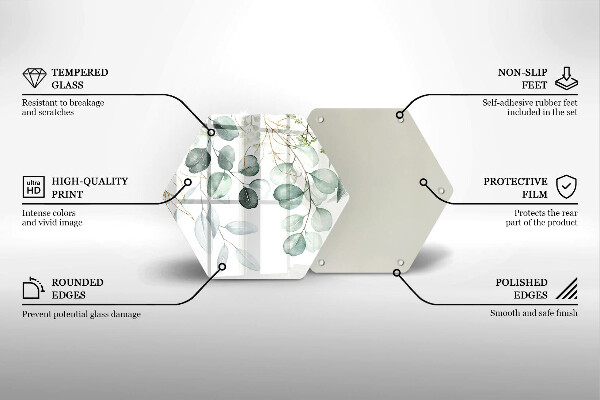 Glass worktop protector Painted plants