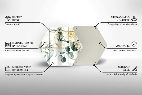 Glass worktop protector Watercolor flowers