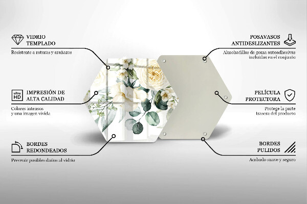 Glass worktop protector Watercolor flowers