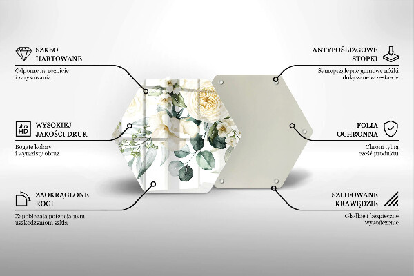 Glass worktop protector Watercolor flowers