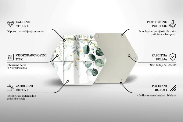 Glass worktop protector Watercolor plants