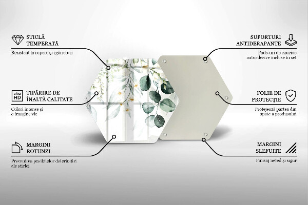 Glass worktop protector Watercolor plants