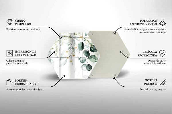Glass worktop protector Watercolor plants