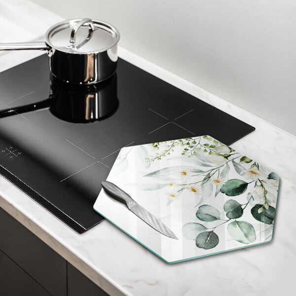 Glass worktop protector Watercolor plants