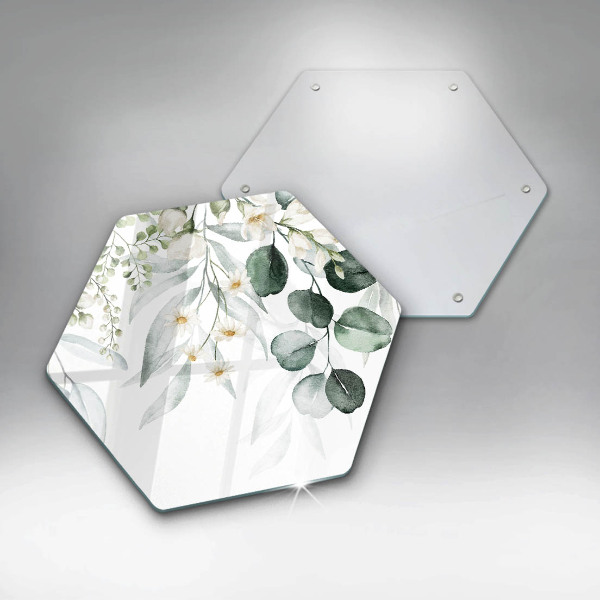 Glass worktop protector Watercolor plants