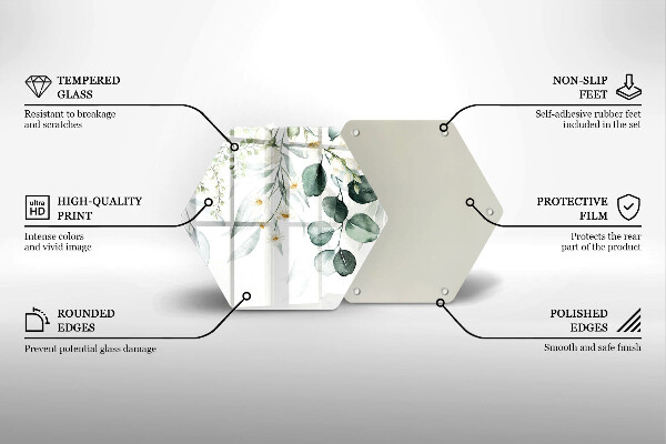Glass worktop protector Watercolor plants