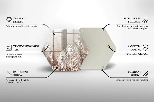 Glass worktop protector Boho leaf vegetation