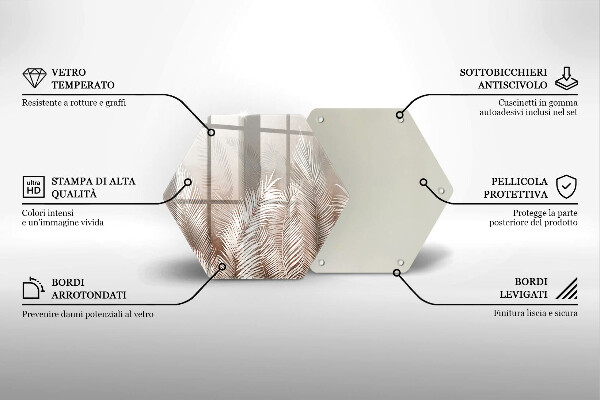 Glass worktop protector Boho leaf vegetation