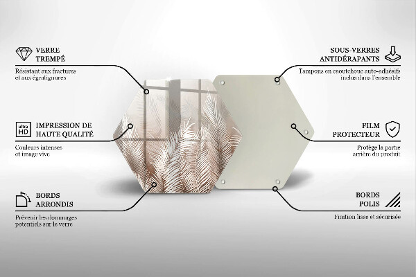 Glass worktop protector Boho leaf vegetation