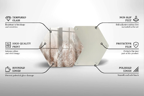 Glass worktop protector Boho leaf vegetation