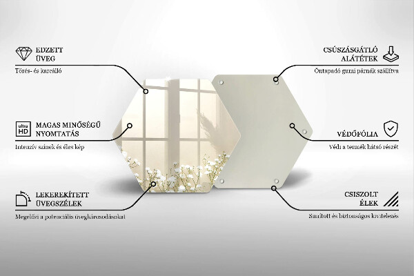 Glass worktop protector Boho flowers