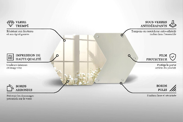 Glass worktop protector Boho flowers