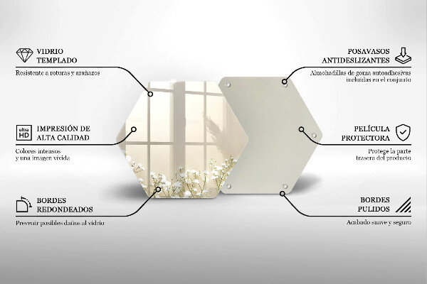 Glass worktop protector Boho flowers