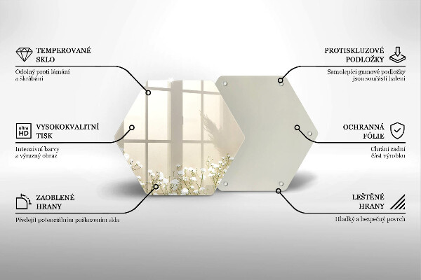 Glass worktop protector Boho flowers