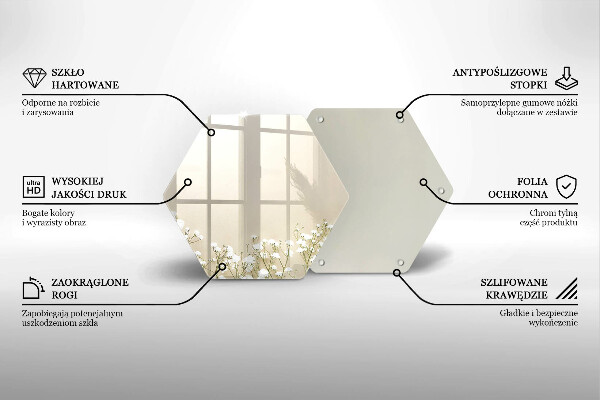 Glass worktop protector Boho flowers