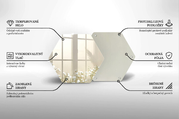 Glass worktop protector Boho flowers