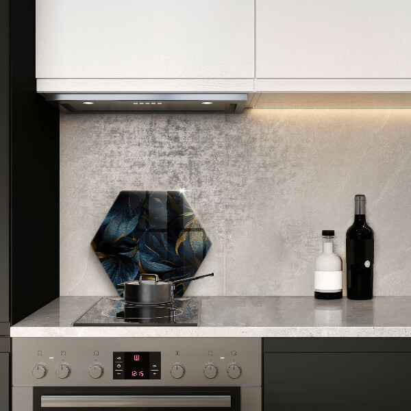 Chopping board Decorative leaves with gold