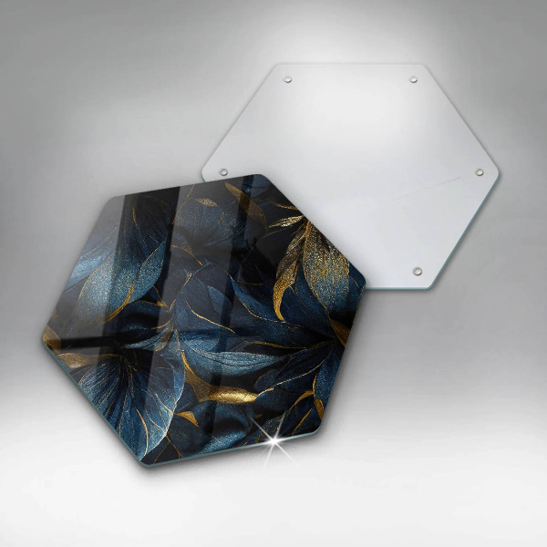 Chopping board Decorative leaves with gold