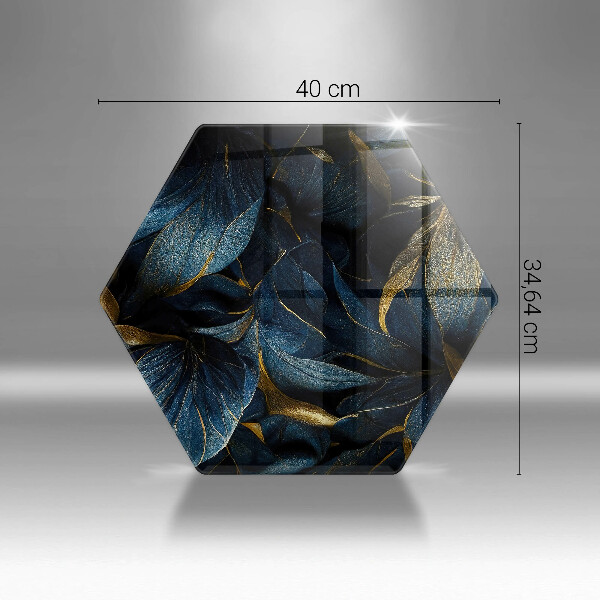 Chopping board Decorative leaves with gold