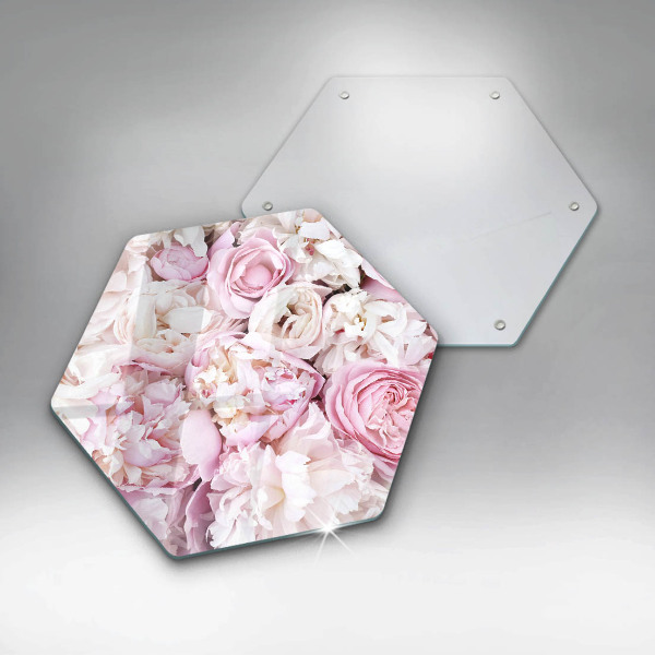 Glass worktop saver Peony bouquet