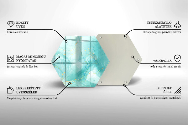 Glass worktop saver Blue-gold abstraction