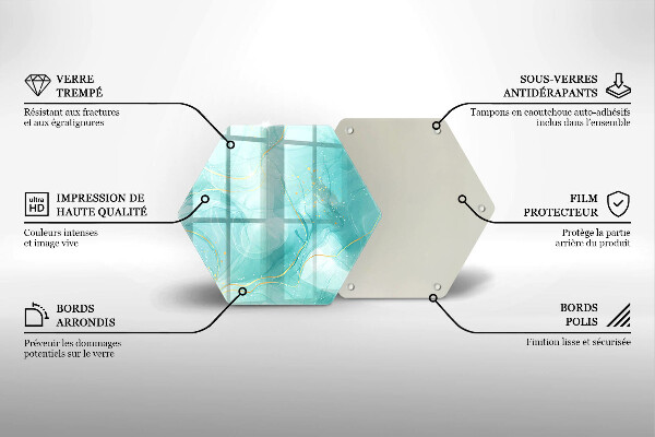 Glass worktop saver Blue-gold abstraction