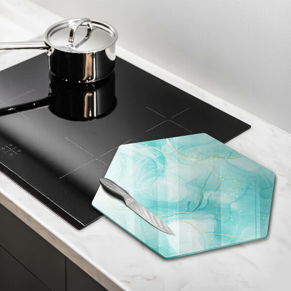 Glass worktop saver Blue-gold abstraction