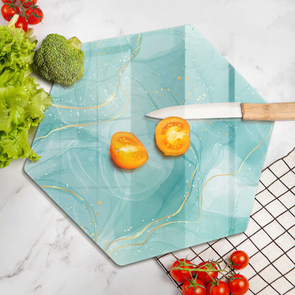 Glass worktop saver Blue-gold abstraction