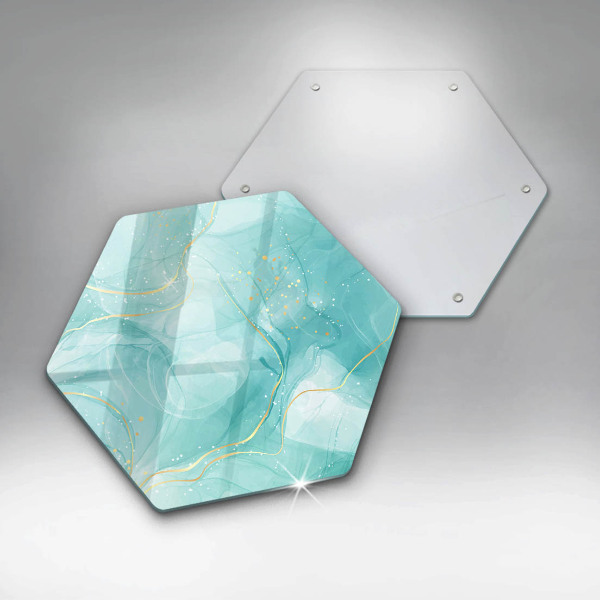Glass worktop saver Blue-gold abstraction